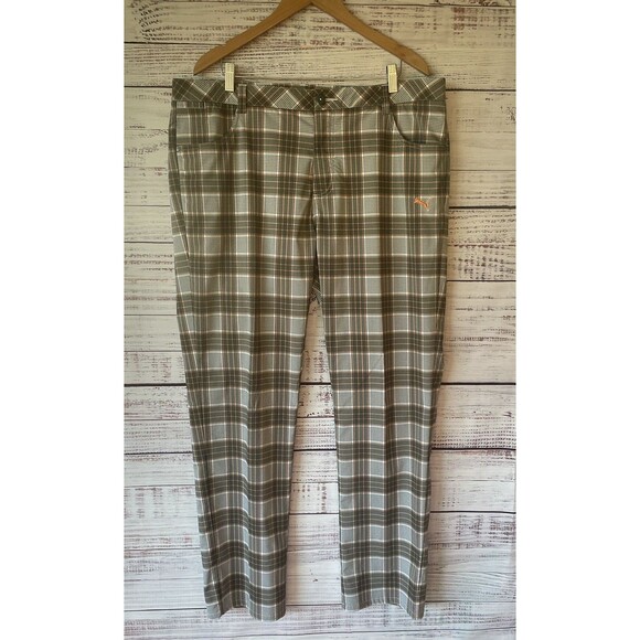 Tour Edition Puma Performance Golf Pants Plaid UV Protection Men’s 40 X 34 UPF - Picture 1 of 9